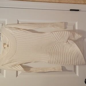 ARDEN B Y2K CREAM RIBBED KNIT SWEATER DRE